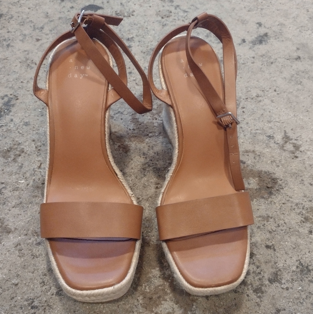 a new day Brown Espadrille Shoes with Ankle Strap